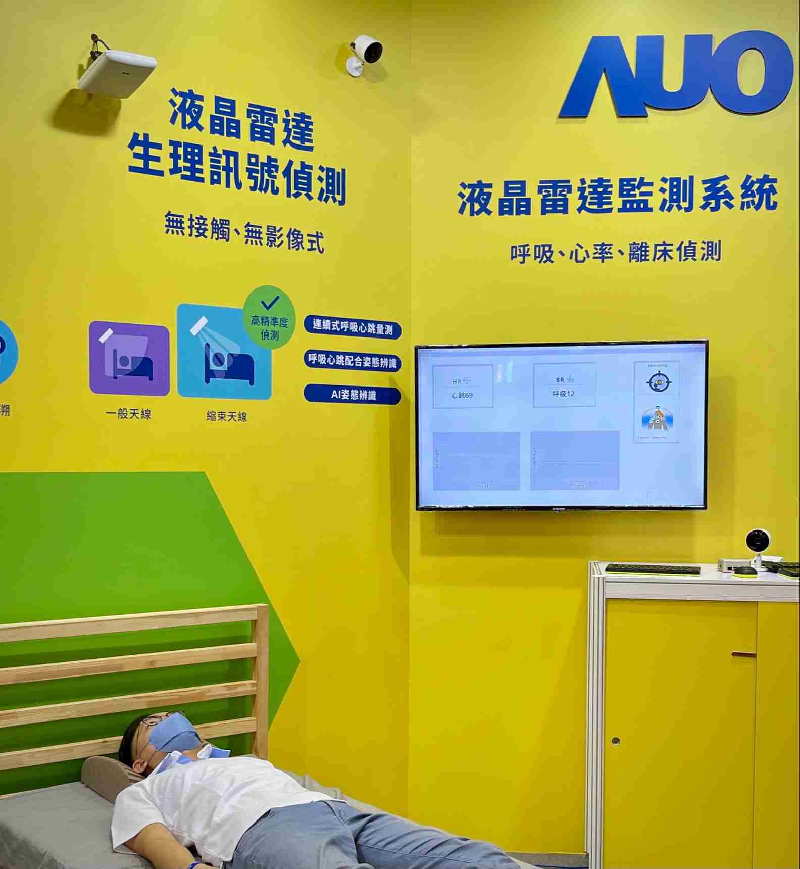 红龙扑克颐康「无接触生理监测雷达」，，，免除传统线路与贴片束缚，，，精准侦测呼吸、、心跳等重要生理讯号